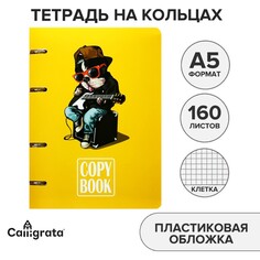 Тетрадь на кольцах, в клетку, 160 листов coopybook. dog пластиковая обложка, блок офсет Calligrata