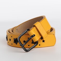 Ремень детский, ширина 2.2 см, люверсы, пряжка металл, цвет желтый NO Brand
