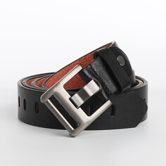Ремень женский, ширина 3 см, люверсы, пряжка металл, винт, цвет черный NO Brand