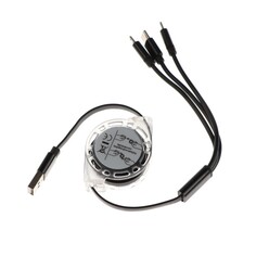 Кабель 3 в 1 mb mobility, usb - microusb/lightning/type-c, 2 а, рулетка, черный NO Brand