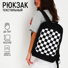 Рюкзак текстильный lucky, 46х30х10 см, вертик карман, цвет черный Nazamok