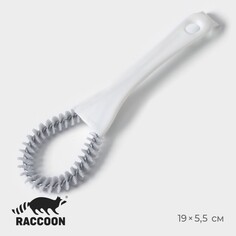 Щетка для чистки посуды и решеток-гриль raccoon, круг, 19×5,5х2 см, цвет белый
