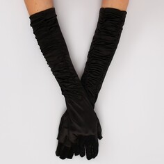 Карнавальный аксессуар - перчатки со сборкой, цвет черный Страна Карнавалия