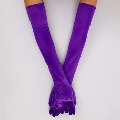 Карнавальный аксессуар - перчатки 55см, цвет фиолетовый Страна Карнавалия