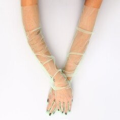 Карнавальный аксессуар- перчатки прозрачные, цвет зеленый Страна Карнавалия