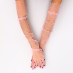 Карнавальный аксессуар- перчатки прозрачные, цвет розовый Страна Карнавалия