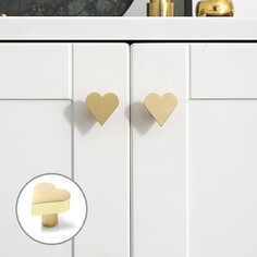 Ручка кнопка мебельная “heart“, цвет сатиновое золото Cappio