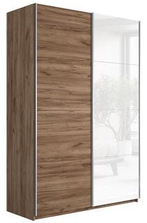 Шкаф Прайм 2 TM_L-140 Крафт Табачный ЛДСП Стекло белое 1400*2300*570 Bravo