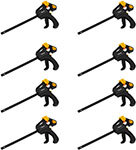 Набор быстрозажимных струбцин Deko 100 мм, CL100-8, 8 шт., желто-черный (065-0669) ДЕКО