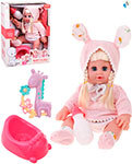 Кукла Наша игрушка Моя малышка (звук, пьет, писает, в компл. кукла 33см. 3 предм. эл. пит. AG13х3шт. вх. в компл. в ассорт.)