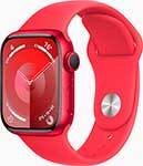 Смарт-часы Apple Watch Series 9, A2978, 41мм, красный, Sport Band красный, M/L (MRXH3ZP/A)