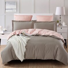 Постельное белье евро, простыня 230х250 см, 2 наволочки 70х70 см, 2 наволочки 50х70 см, пододеяльник 200х220 см, Karteks, сатин, SK005