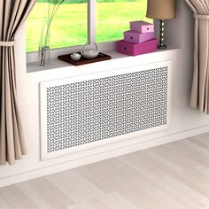 Экран для радиатора, МДФ, 117х57 мм, прямоугольный, арктика, Стильный Дом, Дамаско