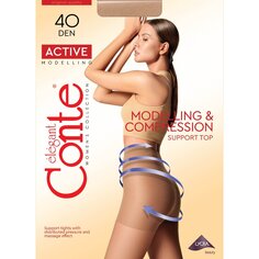 Колготки Conte, Active, 40 DEN, р. 4, bronz/оттенок загара, шортики утягивающие