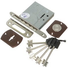 Замок врезной Просам, 79600-ЗВ8-8У/15-СО-НП-002Ш, 11639, без ручки, сувальдный, хром