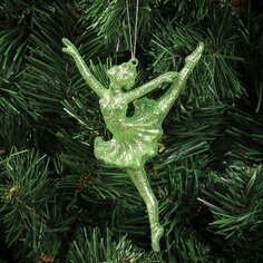 Елочное украшение Балерина, зеленое, 16х9.5 см, SYYKLB-182276