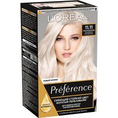 Краска для волос LOreal Paris Recital Preference 11.11 Пепельный Ультраблонд L'Oreal