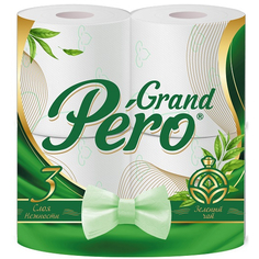 Бумага туалетная Pero Зеленый чай 3 слоя 4 рулона ПЕРО