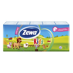Детские Платочки Бумажные Носовые Zewa Kids, 3 слоя, 10 шт