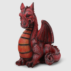 Декоративная Новогодняя фигура Полиформ Символ года Дракон красный 45 см Poliform