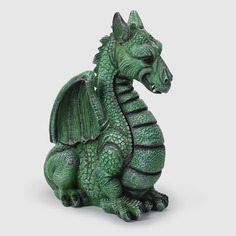 Декоративная Новогодняя фигура Полиформ Символ года Дракон зеленый 45 см Poliform