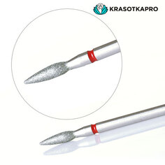 Набор, KrasotkaPro, Фреза алмазная «Пламя закругленное» D=2,3 мм, L=8 мм, красная, 3 шт.