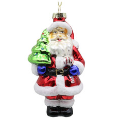 Игрушки елочные одиночные подвеска MAXIJOY Дед Мороз 11см стекло