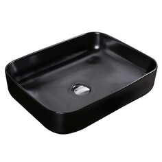Раковины в ванную раковина накладная VITARTA Matte Black 50х40х13,5см прямоугольная черная матовая