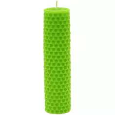 Свеча вощинная цилиндр желто-зеленая 3x13 см Эвис