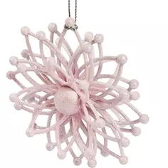 Новогоднее украшение Снежинка Молекула 12x12 см цвет розовый Без бренда