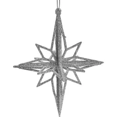 Новогоднее украшение Ромб 20x15 см цвет серебро Без бренда