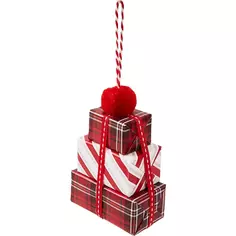 Елочная игрушка Подарки 12x7.8 цвет красный Без бренда