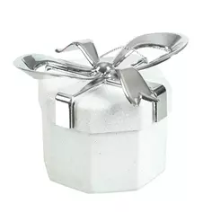 Новогоднее украшение Коробка 10x6 см цвет бело-серебристый Без бренда
