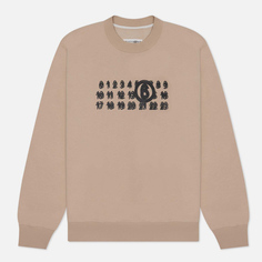 Мужская толстовка Maison Margiela MM6 Triple Logo Crew Neck, цвет бежевый, размер S