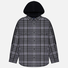 Мужская рубашка thisisneverthat FCP Plaid Check Hooded, цвет чёрный