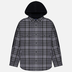 Мужская рубашка thisisneverthat FCP Plaid Check Hooded, цвет чёрный, размер XL