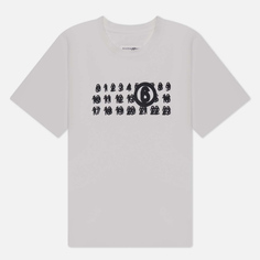 Мужская футболка Maison Margiela MM6 Blur Number Logo Print, цвет белый, размер L