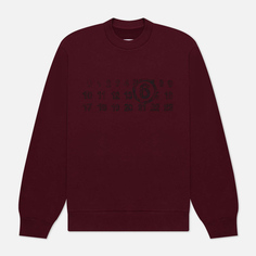 Женская толстовка Maison Margiela MM6 Numbers Logo Crew Neck, цвет бордовый