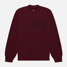 Женская толстовка Maison Margiela MM6 Numbers Logo Crew Neck, цвет бордовый, размер S