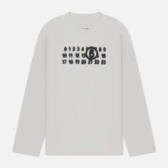 Женский лонгслив Maison Margiela MM6 Triple Logo, цвет белый, размер L