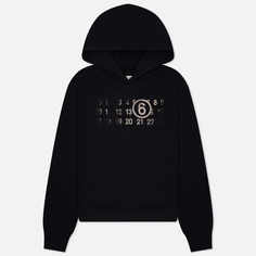 Женская толстовка Maison Margiela MM6 Numerical Logo Print Hoodie, цвет чёрный, размер S