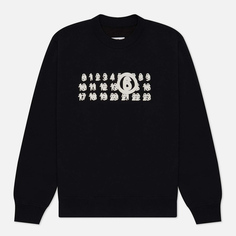 Мужская толстовка Maison Margiela MM6 Triple Logo Crew Neck, цвет чёрный