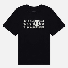 Мужская футболка Maison Margiela MM6 Blur Number Logo Print, цвет чёрный