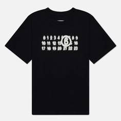 Мужская футболка Maison Margiela MM6 Blur Number Logo Print, цвет чёрный, размер M