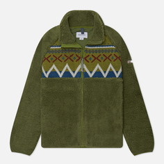 Мужская флисовая куртка thisisneverthat Knit Paneled Fleece, цвет оливковый, размер S