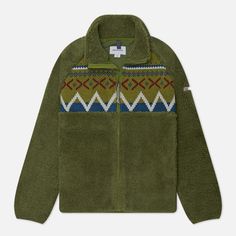 Мужская флисовая куртка thisisneverthat Knit Paneled Fleece, цвет оливковый