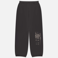 Мужские брюки Maison Margiela MM6 Logo Print Wide Leg, цвет серый