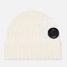 Шапка C.P. Company Extrafine Merino Wool Side Lens, цвет белый