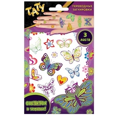 ND PLAY Наклейки - татуировки светящиеся "Волшебные бабочки", 3 листа