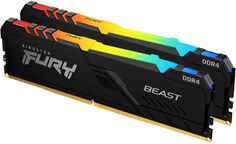 Модуль памяти DDR4 32GB (2*16GB) Kingston FURY KF426C16BB12AK2/32 Beast RGB Black PnP 2666MHz CL16 2RX8 1.2В 288-pin 8Gbit